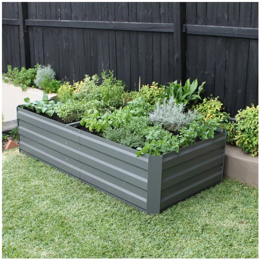 Large Garden Bed 180 x 90 x 45cm Slate Grey - Furniture >