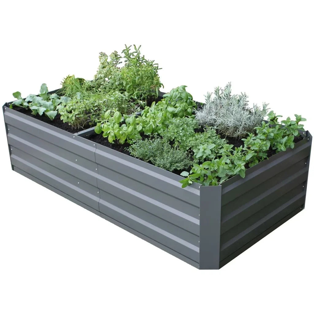 Large Garden Bed 180 x 90 x 45cm Slate Grey - Furniture >