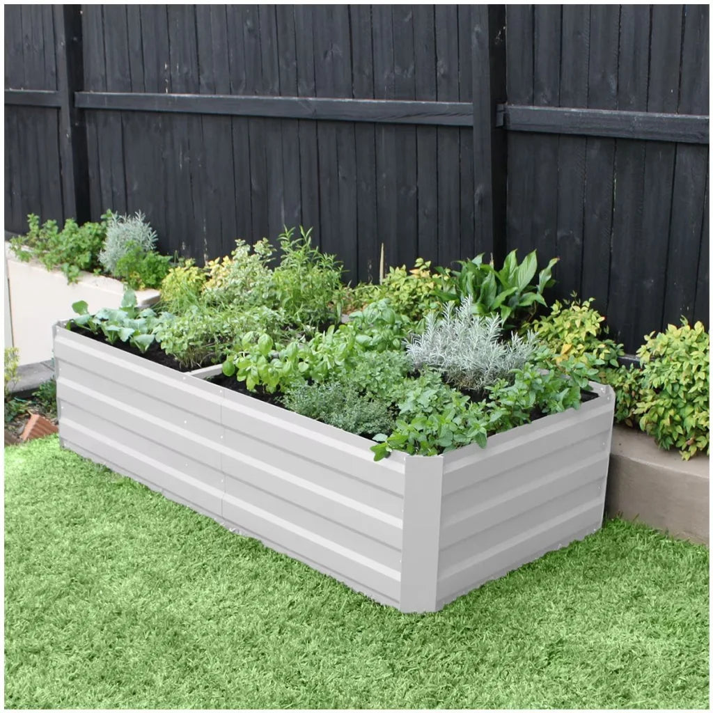 Large Garden Bed 180 x 90 x 45cm White - Furniture >