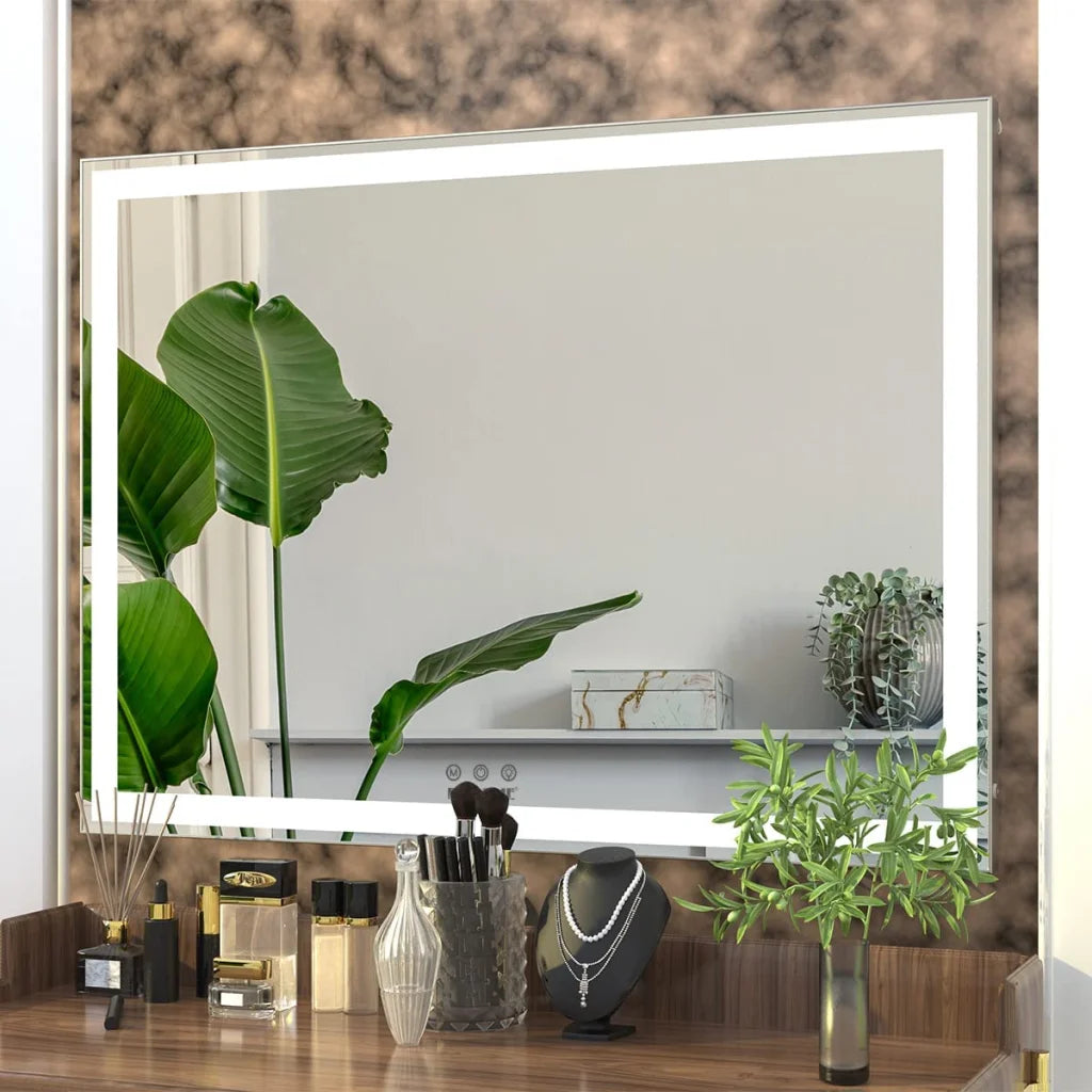 Large Hollywood Makeup Mirror 3 Modes Lighted and Smart