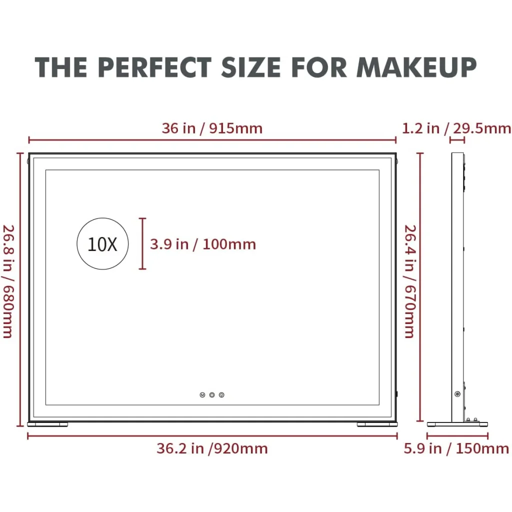 Large Hollywood Makeup Mirror 3 Modes Lighted and Smart