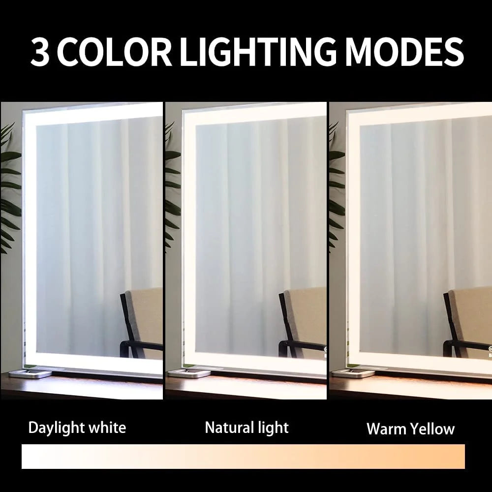 Large Hollywood Makeup Mirror 3 Modes Lighted and Smart