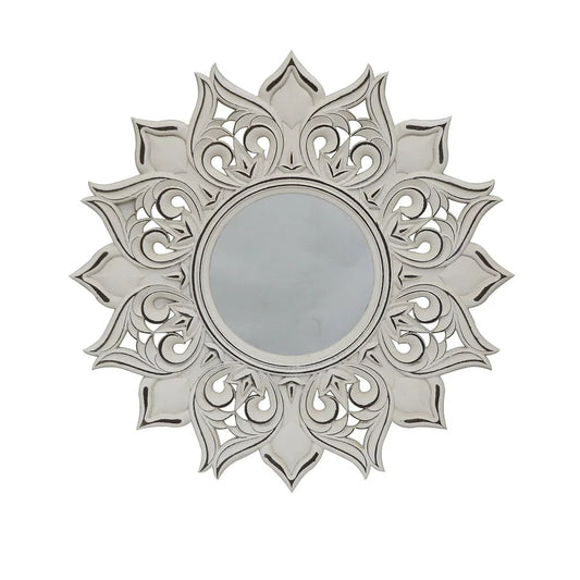 Large Moulded Fleur Wall Mirror 80cm - Home & Garden >