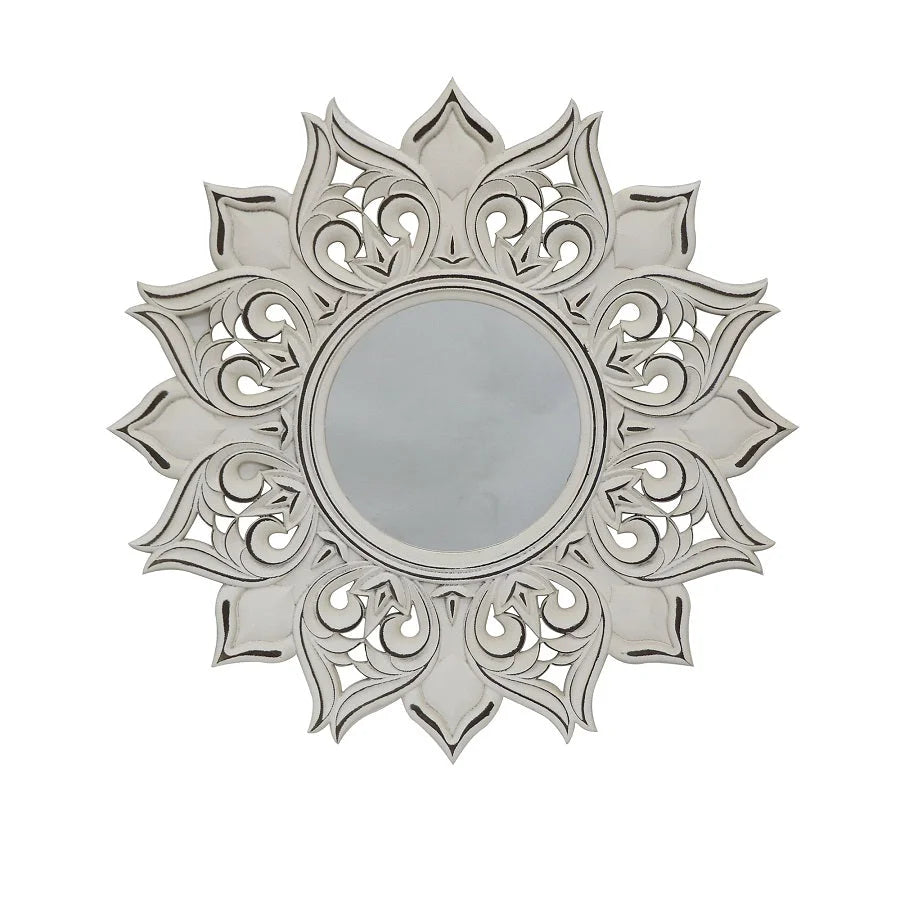 Large Moulded Fleur Wall Mirror 80cm - Home & Garden >