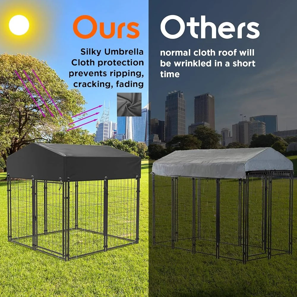 Dog kennel with large outdoor pet cage