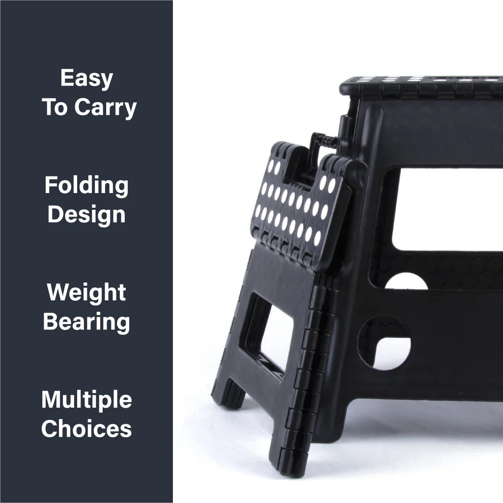 Chair with large folding stool store