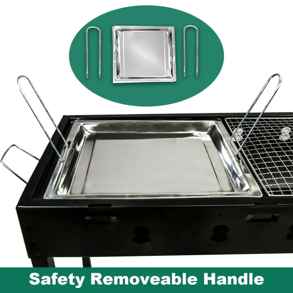 Large outdoor bbq with barbecue grill tools