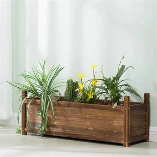 Large Raised Garden Bed Wooden Planter 90x30x33cm - Home &
