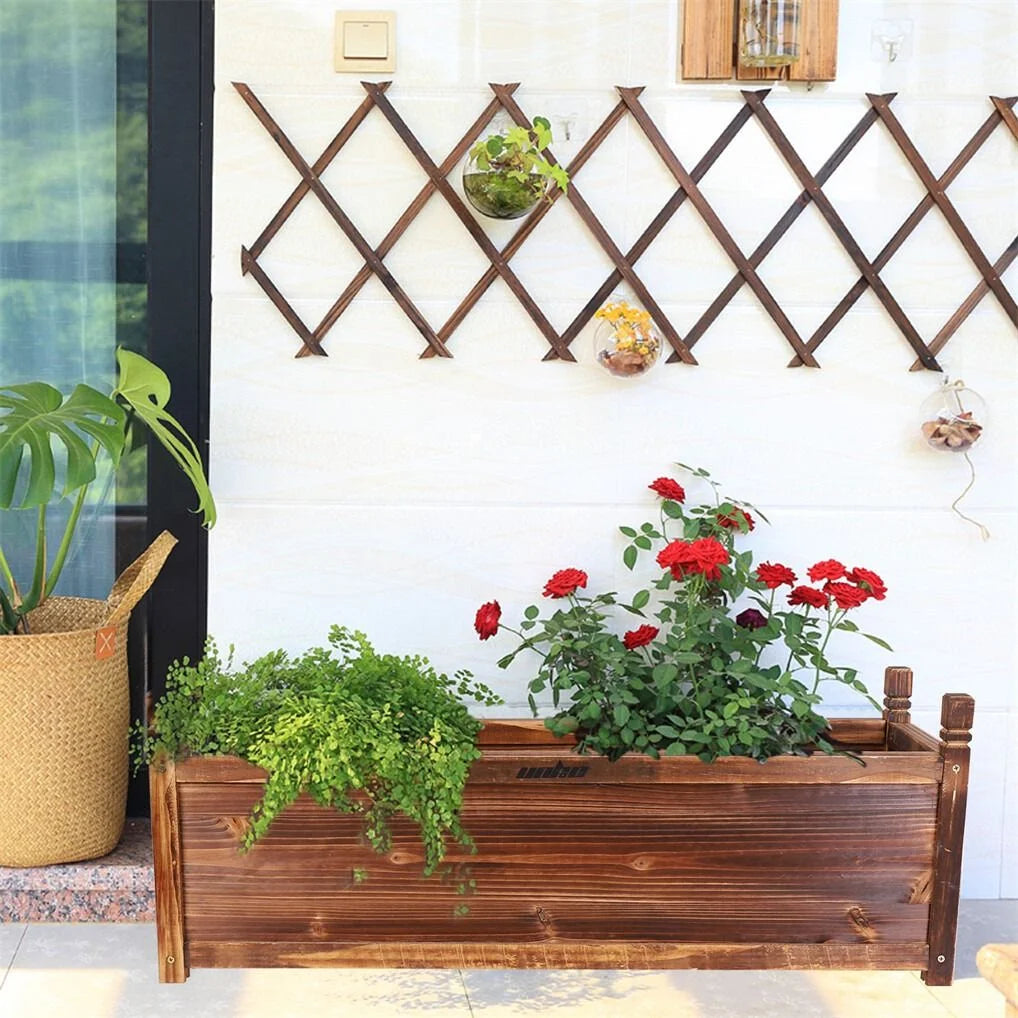 Large Raised Garden Bed Wooden Planter 90x30x33cm - Home &