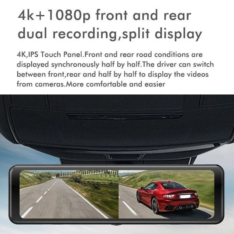 Large Screen Car Recorder with Dual Recording and Night