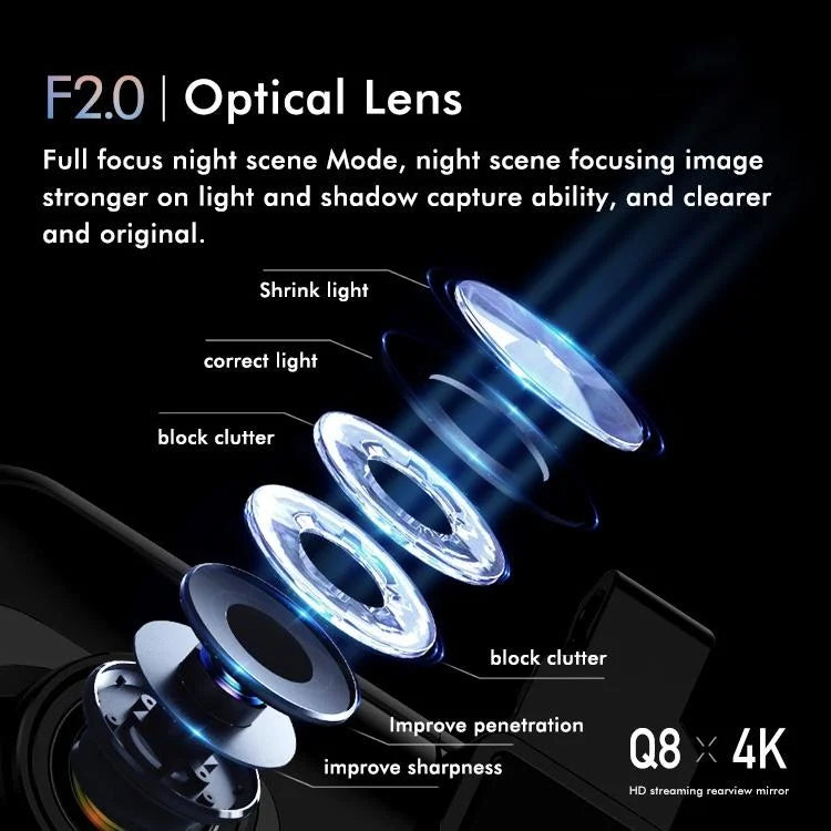 Large Screen Car Recorder with Dual Recording and Night