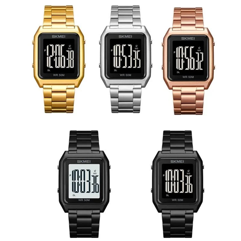 Large Screen Men Multi-function Watch with Steel Belt
