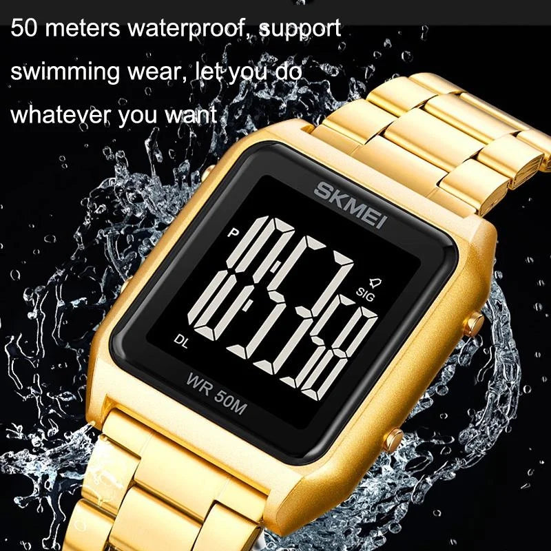 Large Screen Men Multi-function Watch with Steel Belt