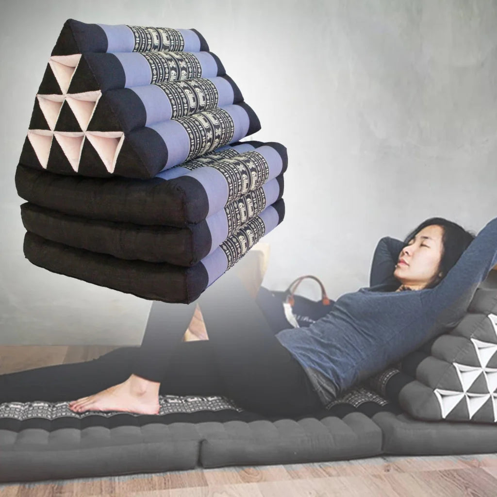 Large Thai Triangle Pillow Three Folds - BlueEle - Home &
