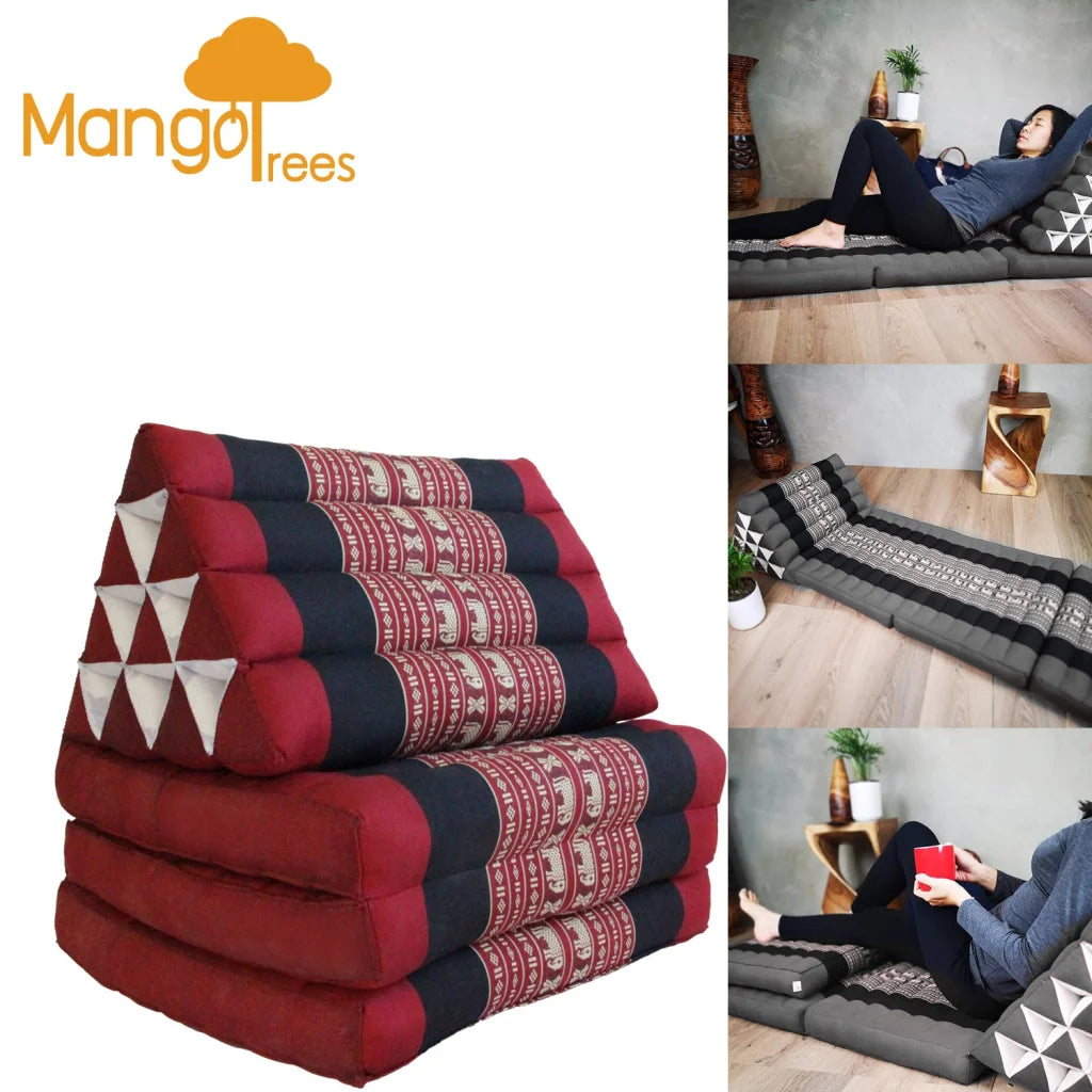 Large Thai Triangle Pillow Three Folds - R-Ele - Home &