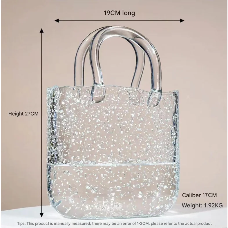 Large Tote Bubble Bag Luminous INS-Style Glass Vase Modern