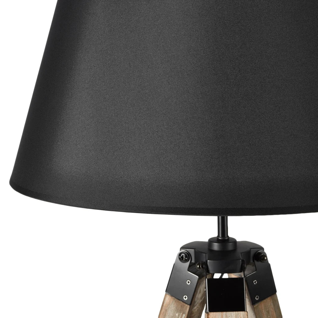 LARGE TRIPOD FLOOR LAMP Linen Shade Modern Light Retro
