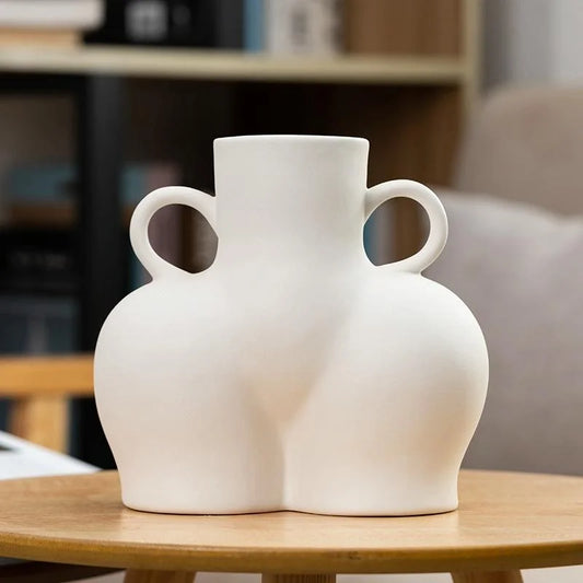 Large Unglazed Ceramic Vase for Home Decor and Dried Flower