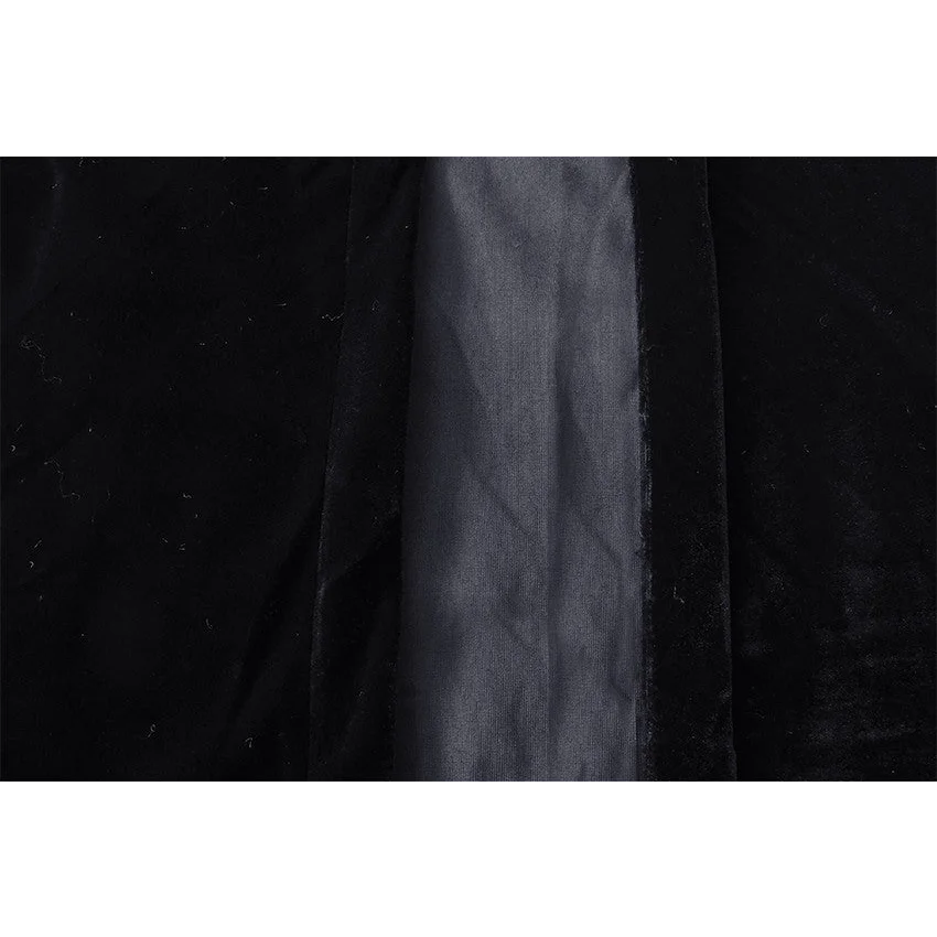 Large Velvet Curtains Black 600cm wide x 230cm Drop PINCH