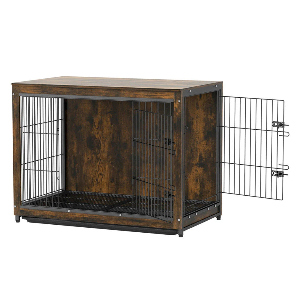 Large Wooden Dog Crate Kennel End Table Nightstand
