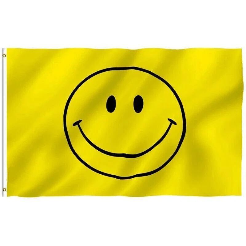 Large Yellow Smiley Face Flag Heavy Duty Outdoor Happy 90 X