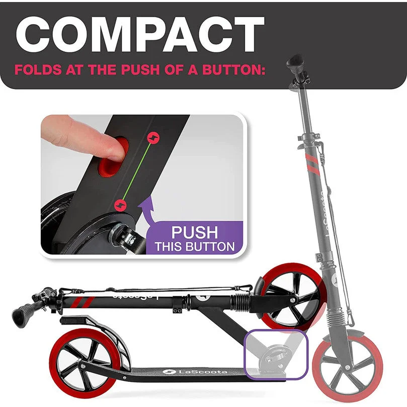 Lascoota Pulse Kick Push Commuter Scooter Teen Adult
