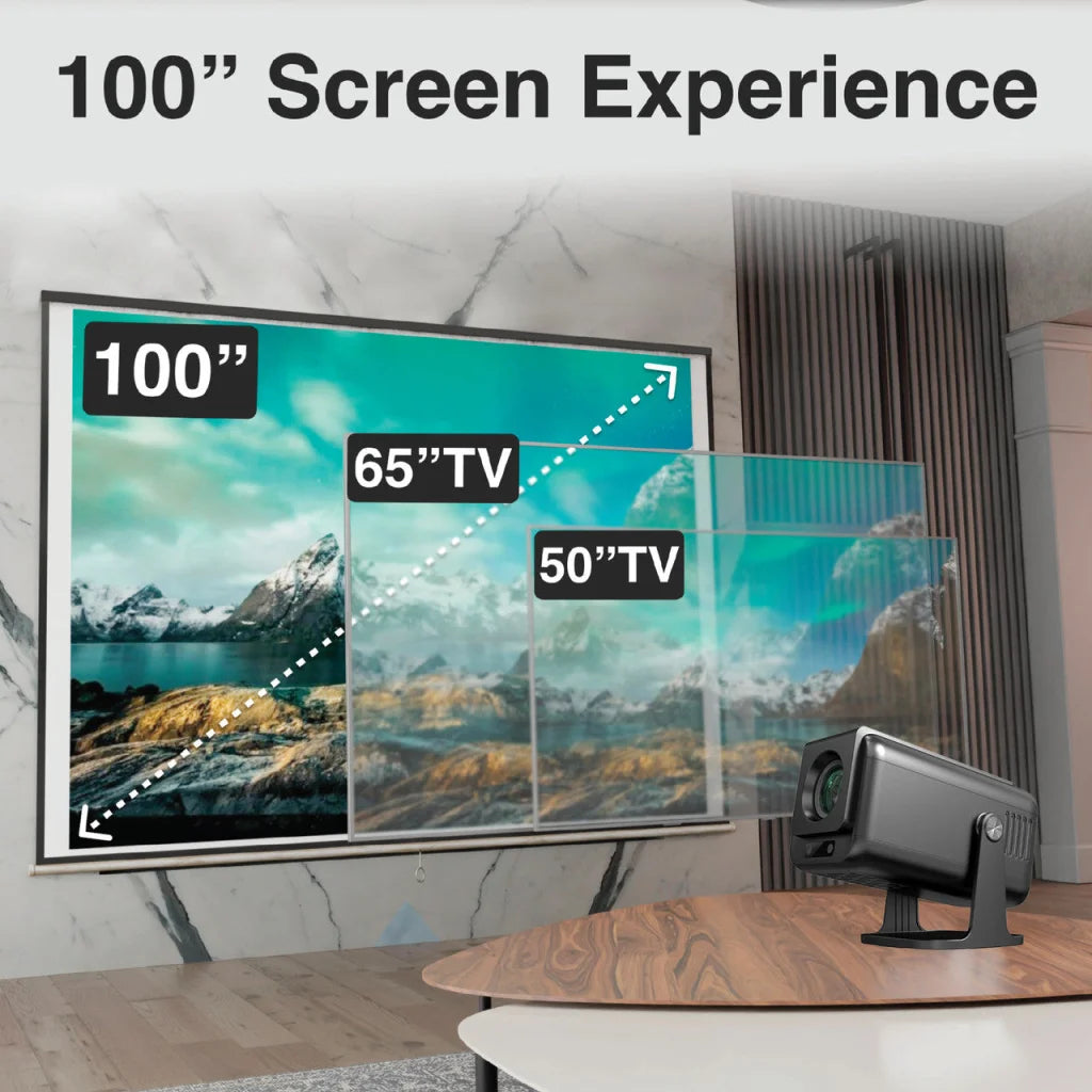 Laser 1080p Android Multi-Angle LED Projector Black - Audio