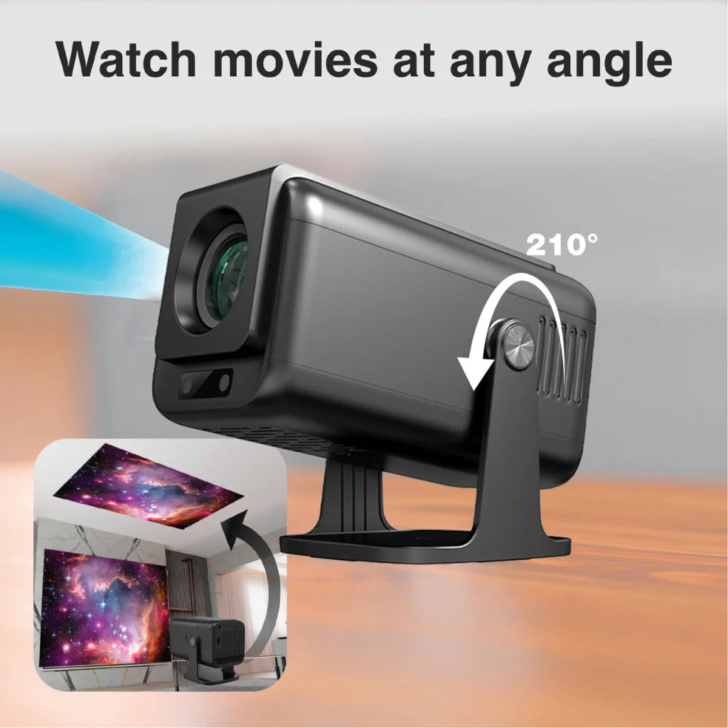 Laser 1080p Android Multi-Angle LED Projector Black - Audio