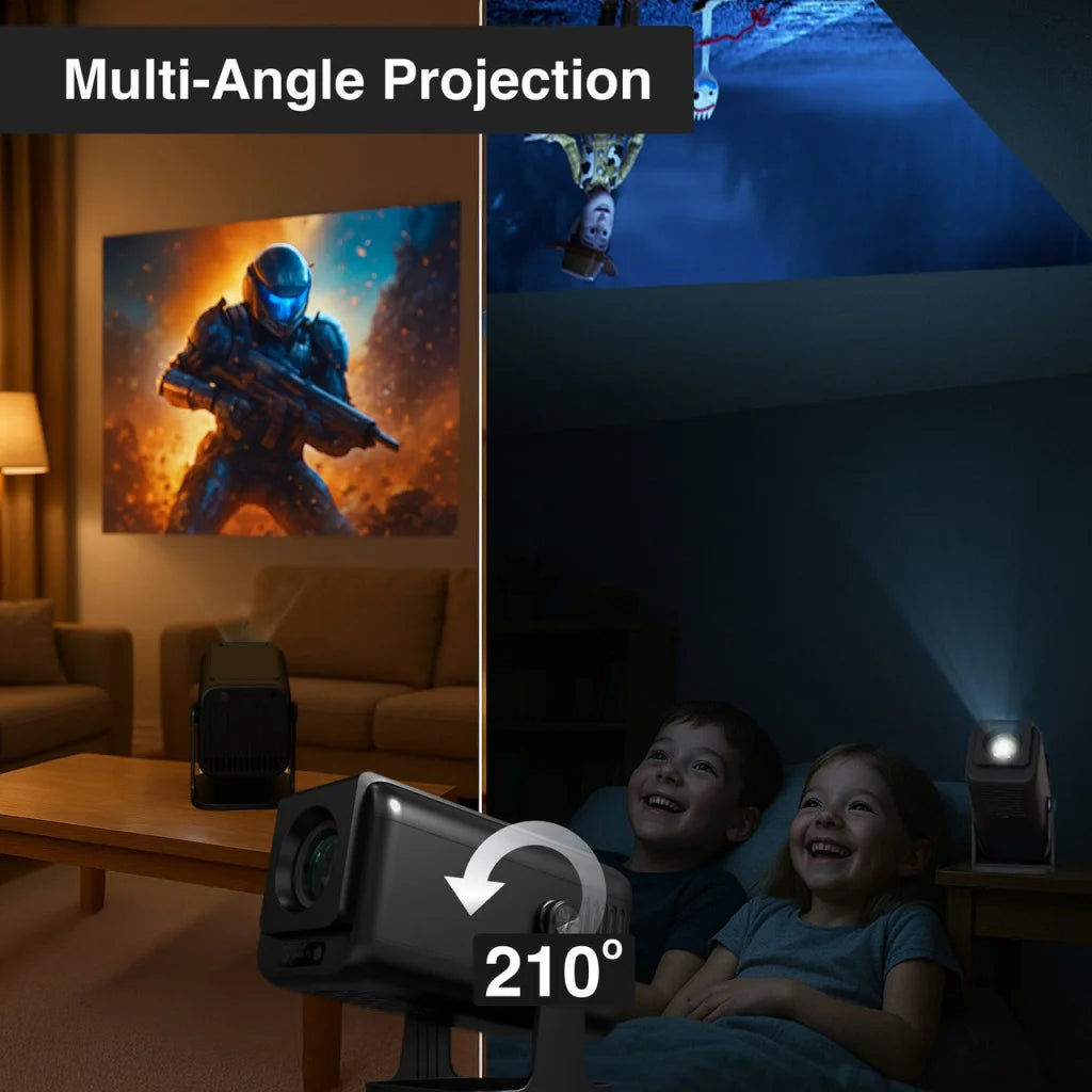 Laser 1080p Android Multi-Angle LED Projector Black - Audio