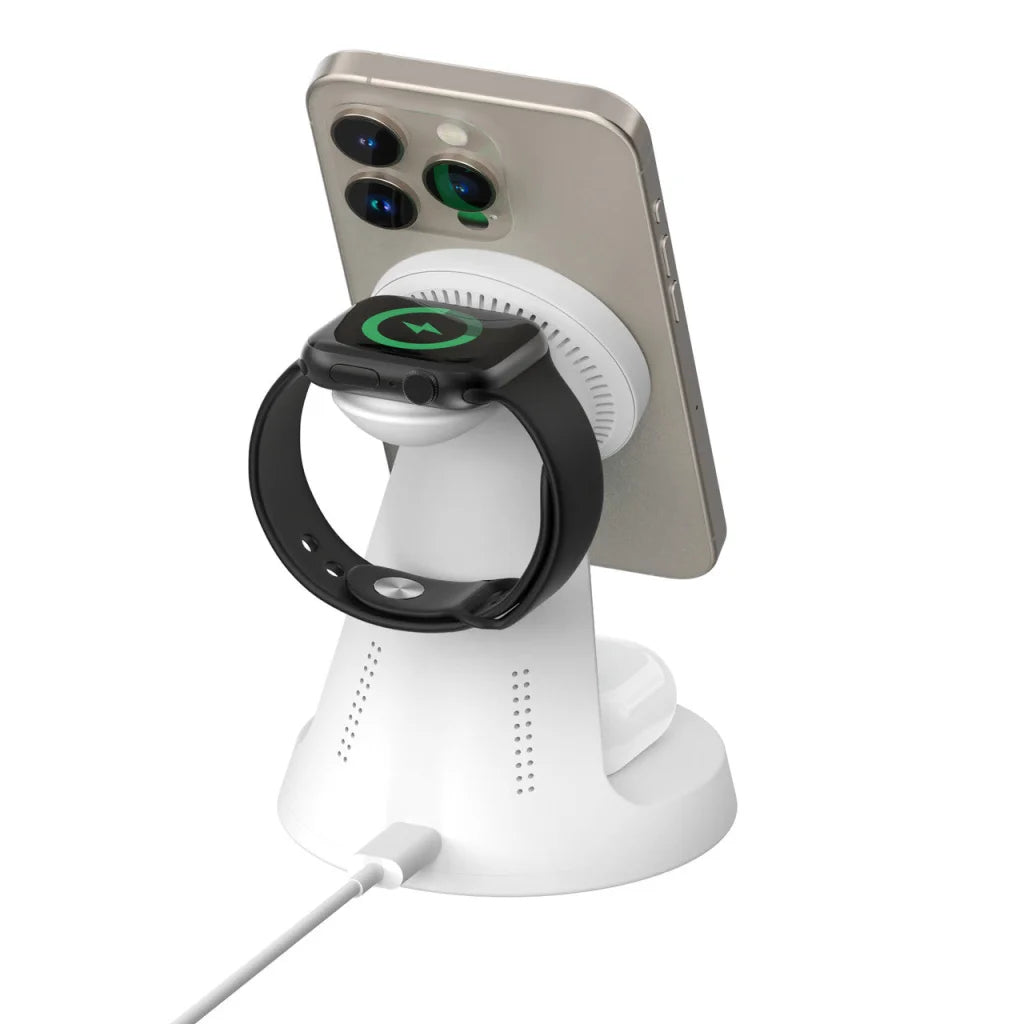 Laser 3 in 1 Wireless Charging Stand White - Electronics >