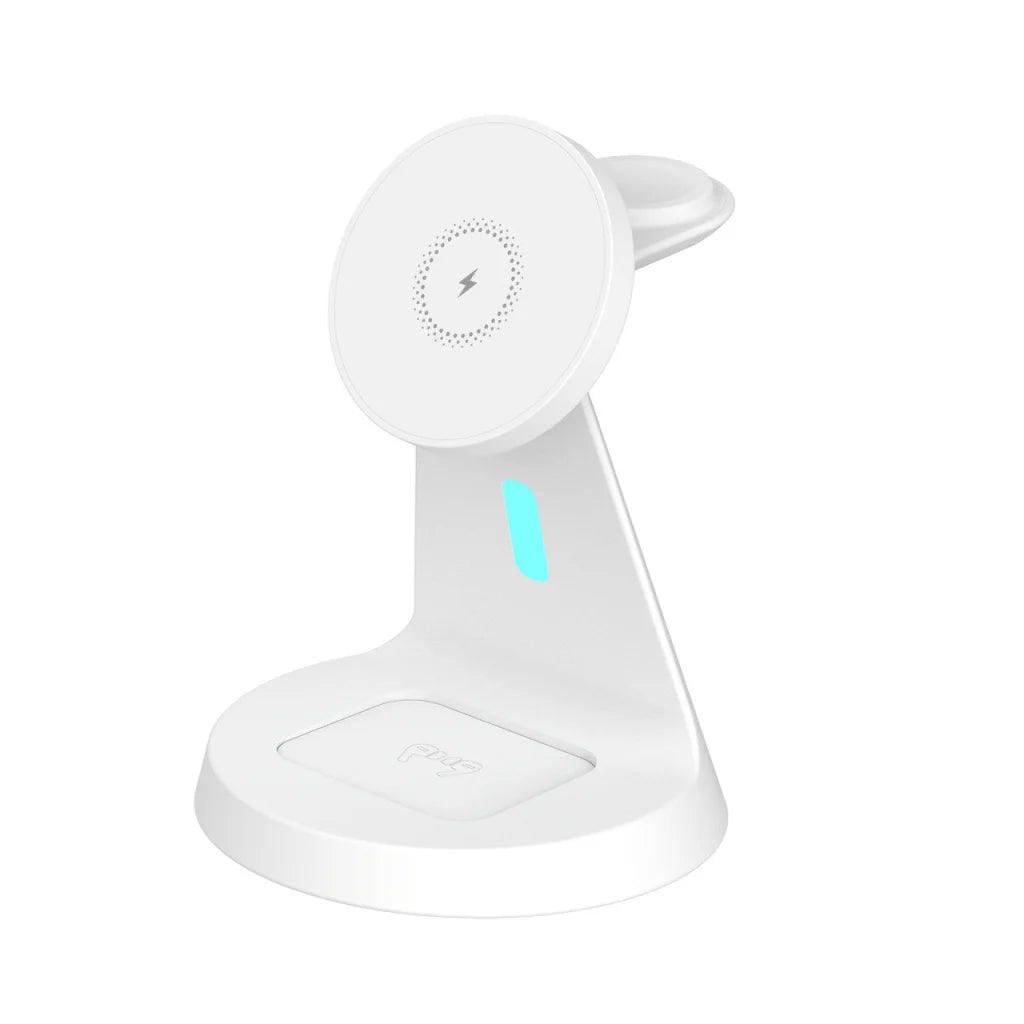 Laser 3 in 1 Wireless Charging Stand White - Electronics >