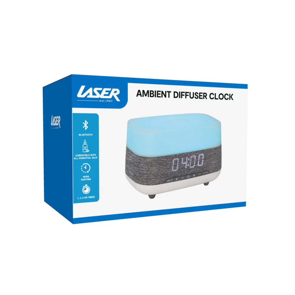 Diffuser Radio Laser Ambient Diffuser Clock Radio with Bluetooth Speaker & Light ...