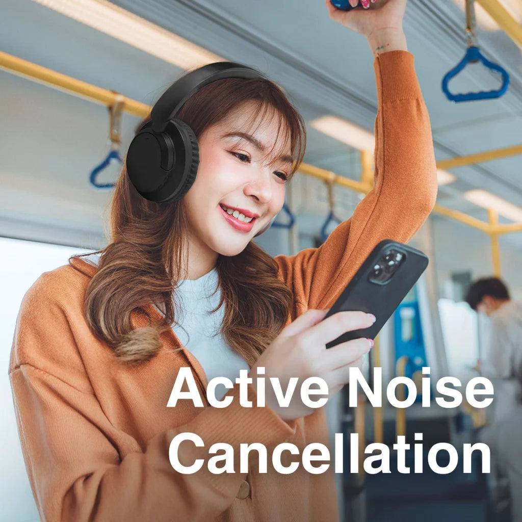 Laser ANC Bluetooth Headphones Black - Electronics >