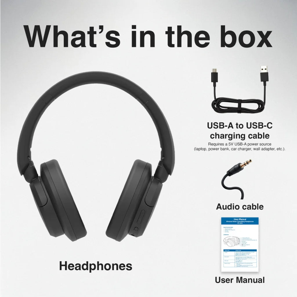 Laser ANC Bluetooth Headphones Black - Electronics >