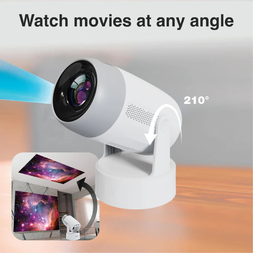 Laser Android LED Projector with Battery 1080p - Audio &