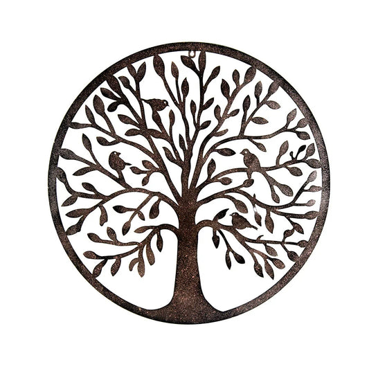 Laser Cut Round Tree Of Life w Birds Wall Art 60cm - Home &