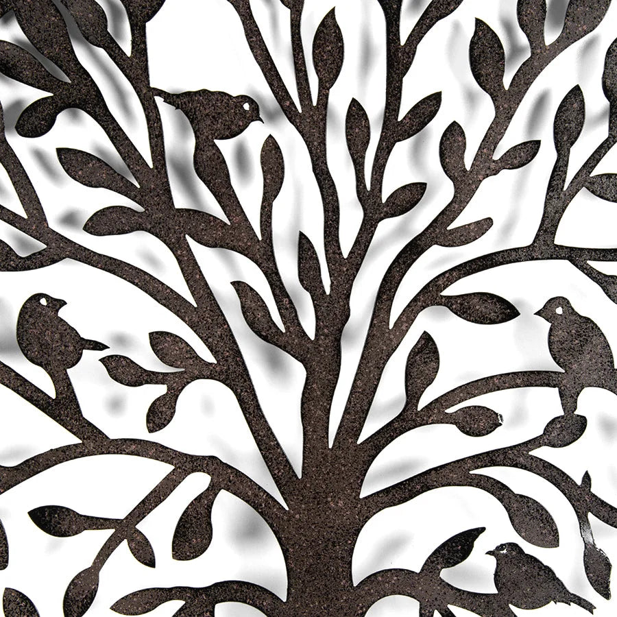 Laser Cut Round Tree Of Life w Birds Wall Art 60cm - Home &