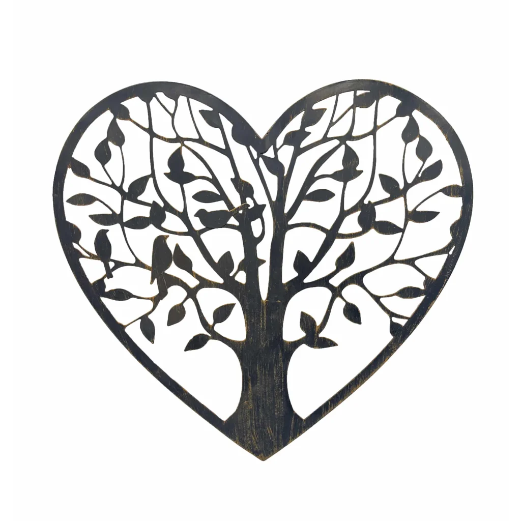 Laser Cut Tree Of Life Heart Wall Art 45x41cm - Home &