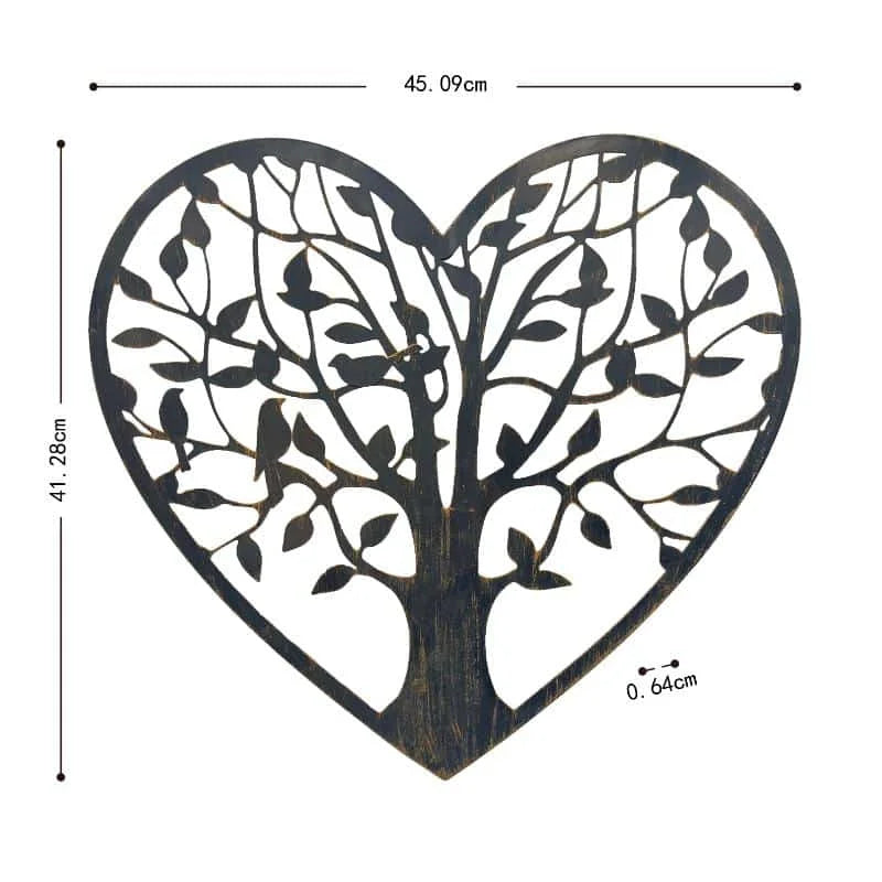 Laser Cut Tree Of Life Heart Wall Art 45x41cm - Home &