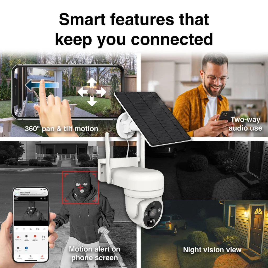 Laser FHD Outdoor Pan Tilt Camera Solar White - Electronics