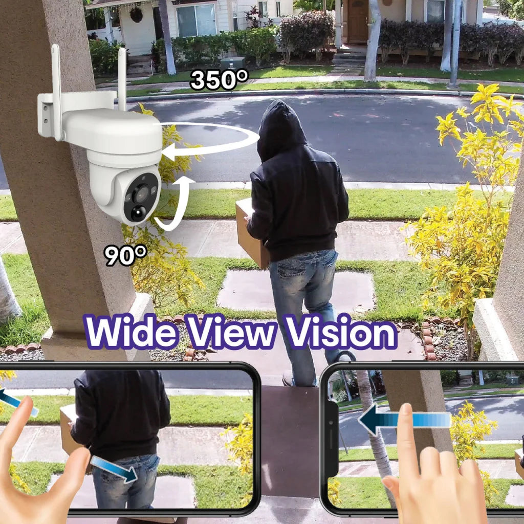 Laser FHD Outdoor Pan Tilt Camera Solar White - Electronics
