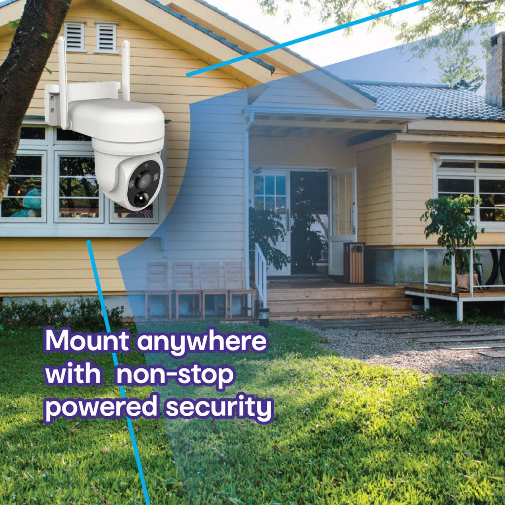 Laser FHD Outdoor Pan Tilt Camera Solar White - Electronics