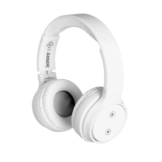 Laser Foldable Bluetooth Headphones with Mic Bright White electronics