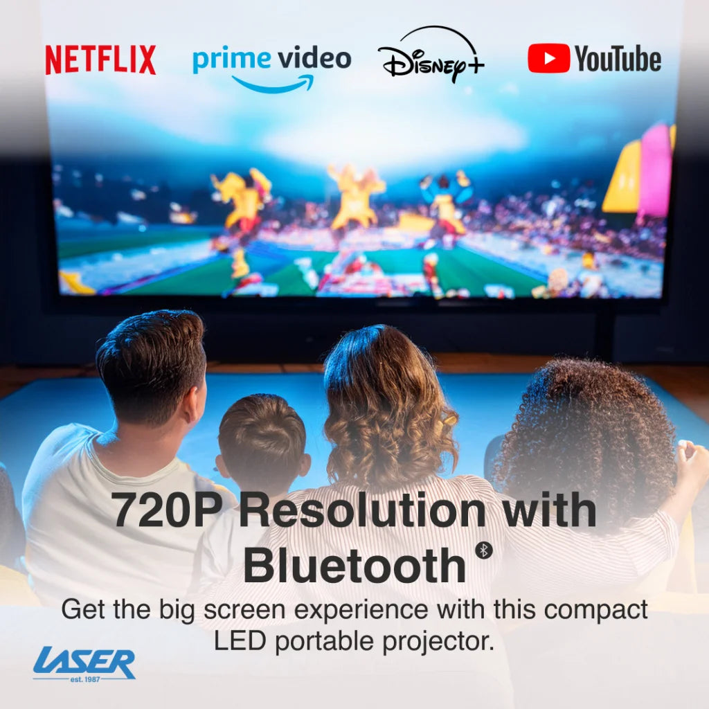 Laser HD Projector with Bluetooth & HDMI - Audio & Video >