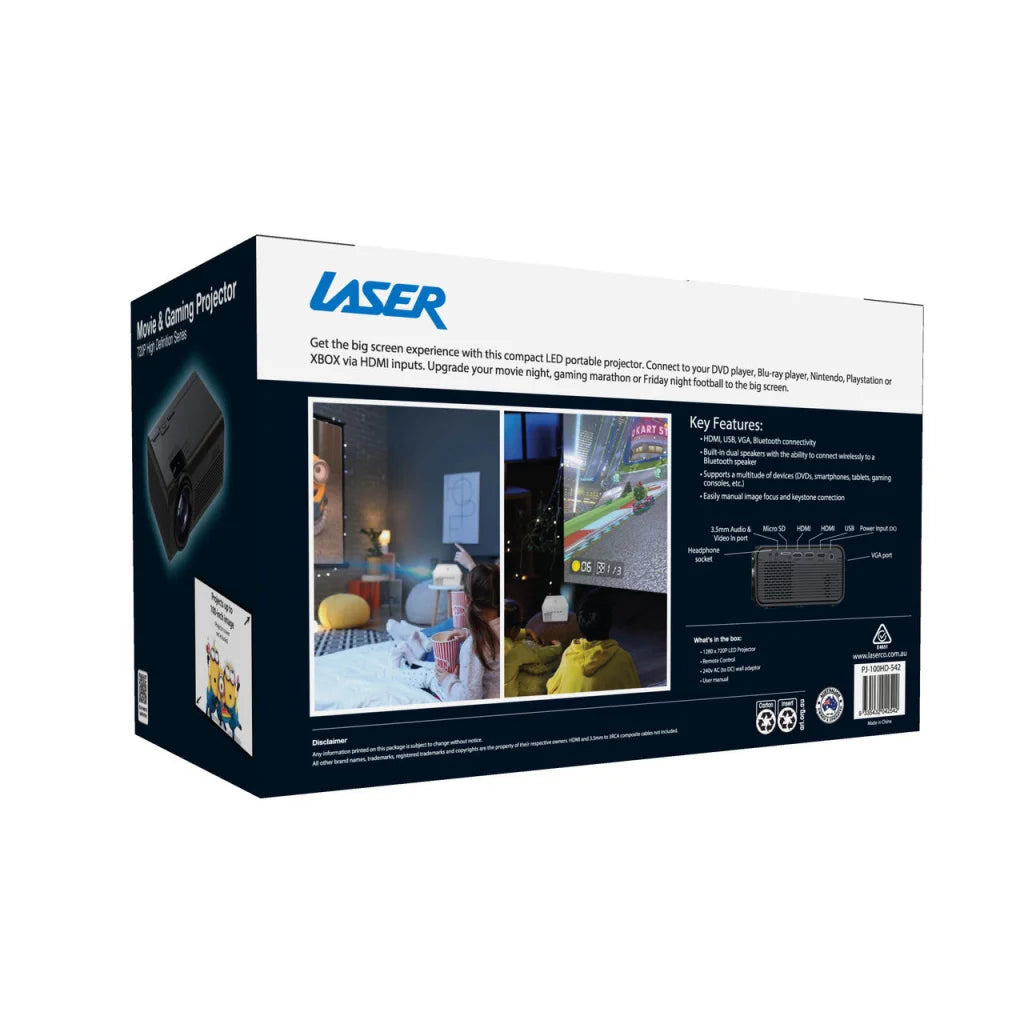 Laser HD Projector with Bluetooth & HDMI - Audio & Video >