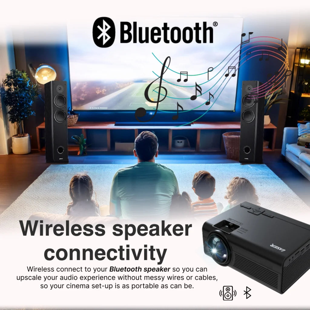 Laser HD Projector with Bluetooth & HDMI - Audio & Video >