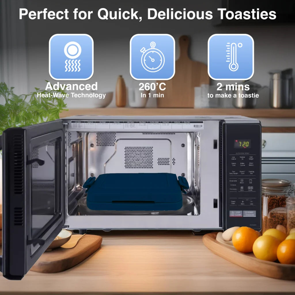 Laser Heatwave Tech Microwave Toastie Maker Blue - Health &