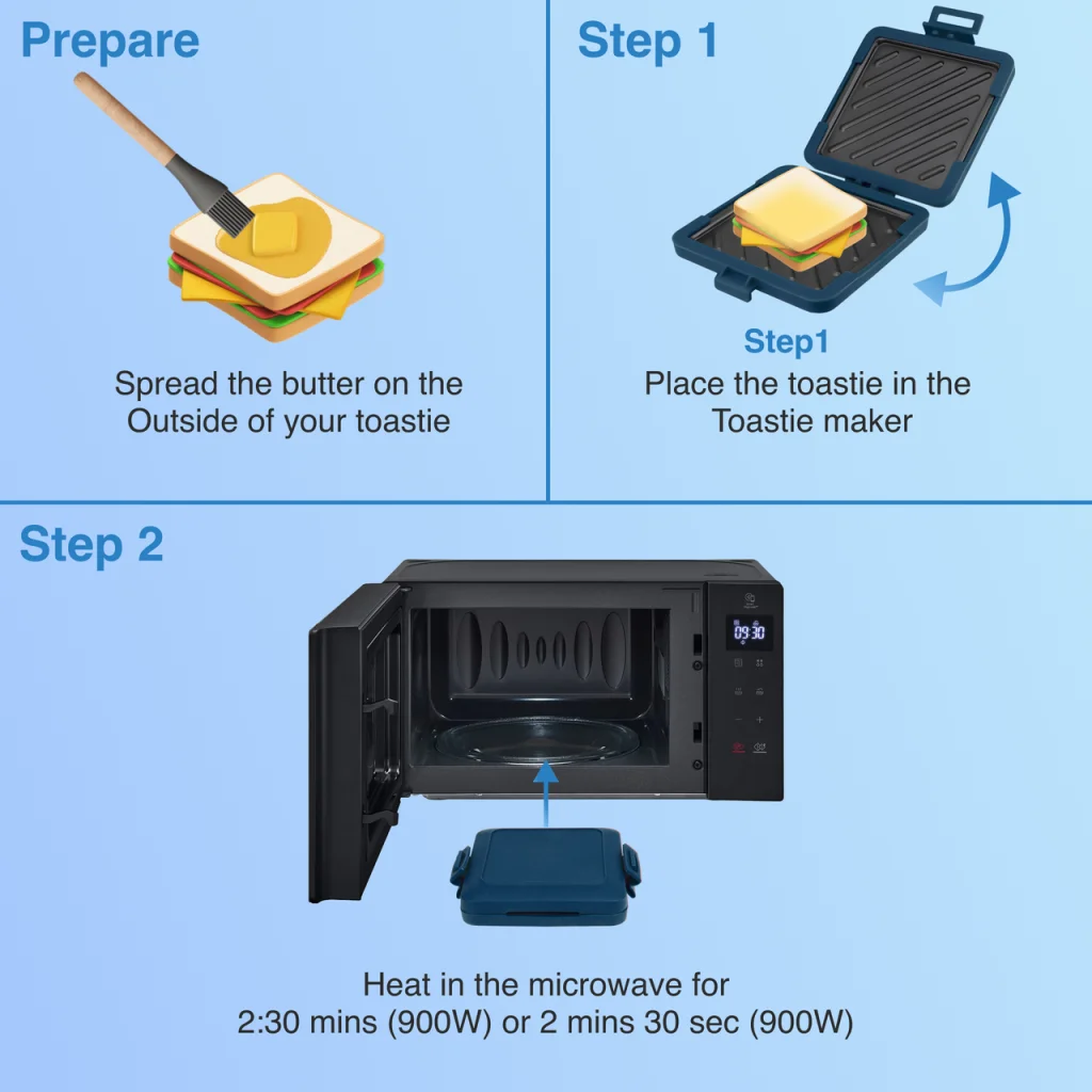 Laser Heatwave Tech Microwave Toastie Maker Blue - Health &