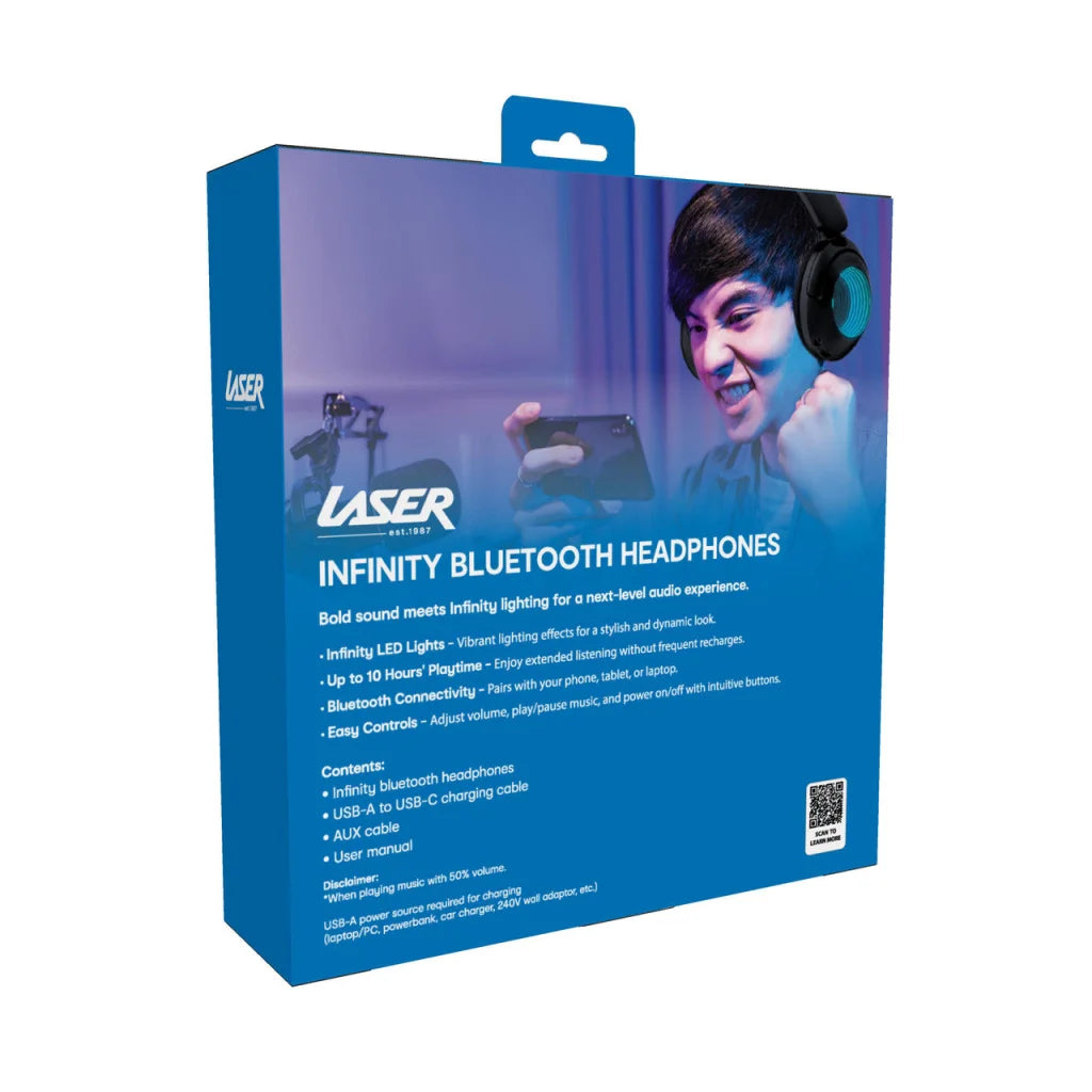 Laser Infinity Light Bluetooth Headphones - Electronics >