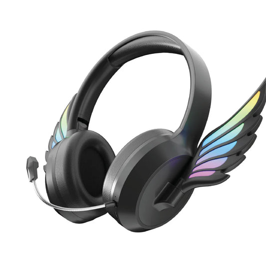 Laser Kids Angel Wings Headphones with Mic Black